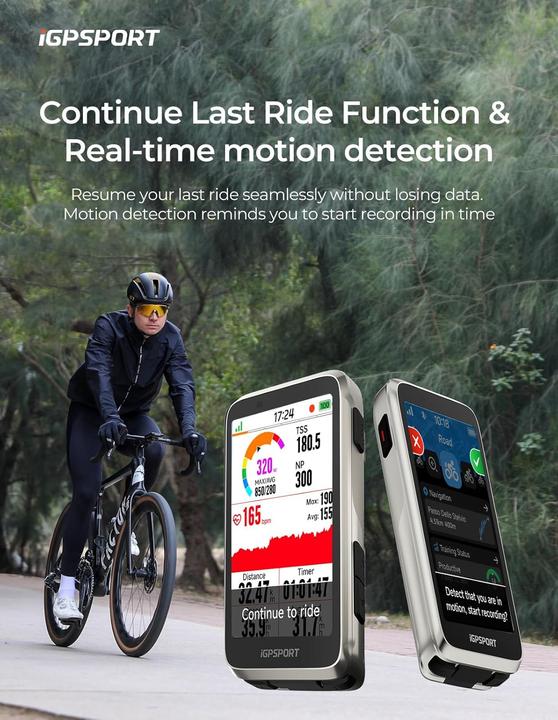 Actual product image iGPSport BiNavi Touch Screen GPS Cycling Computer Grey