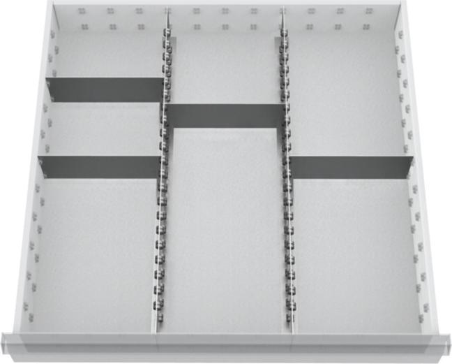 Produktbild HP Autozubehör Schubladenunterteilungsmaterial Fronthöhe 200 mm 2 Längs-/4 Querteiler (60 cm, 25 cm)