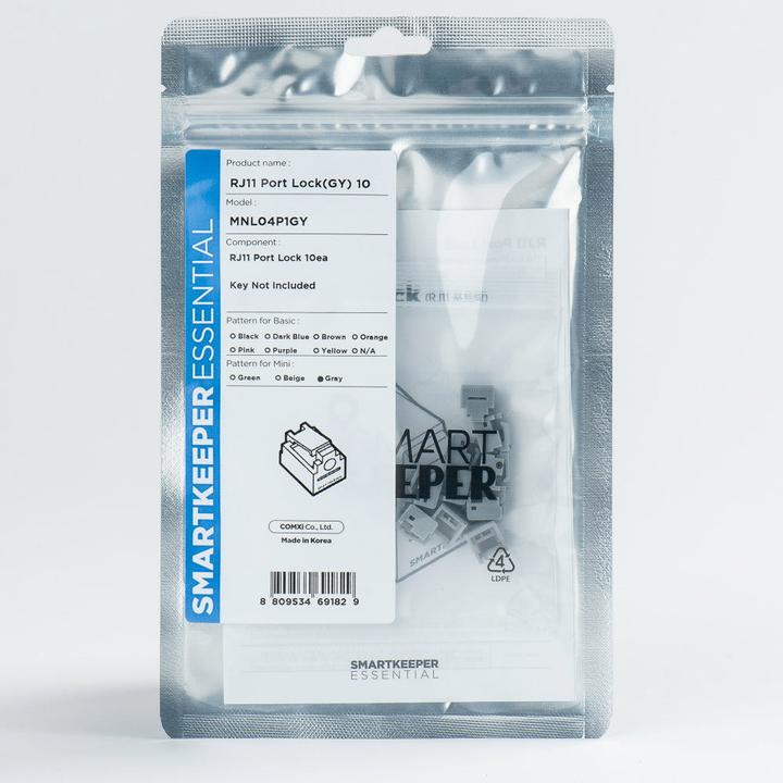 Actual product image Smart Keeper 10 x RJ11 port locks without mini type key