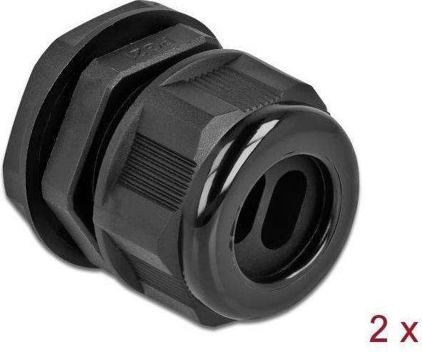 Image du produit Delock Presse-étoupe PG21 pour câble plat avec deux entrées de câble noir 2 pièces