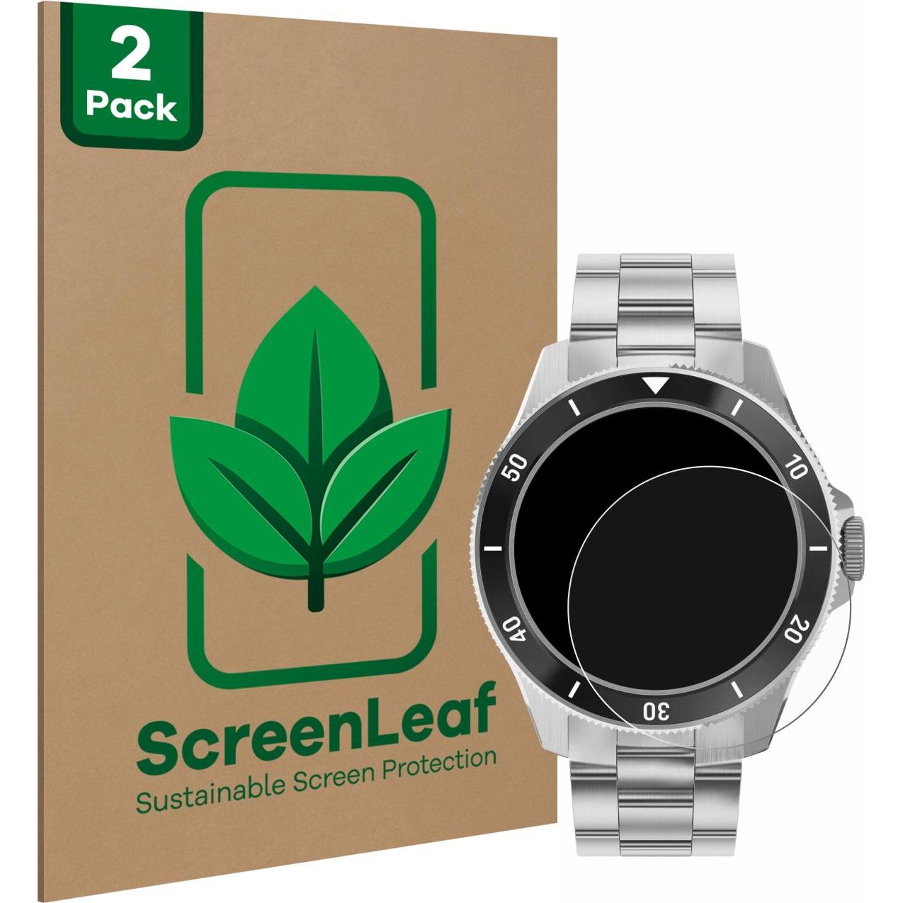 ScreenLeaf Schutzfolie nachhaltiger Displayschutz Displayschutzfolie Folie Klar Transparent, Smartwatch Schutzfolie, Tra...