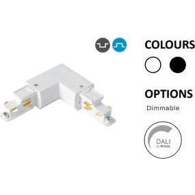 Powergear, Accessori per illuminazione, 3PH L Verbinder DALI 3, LINKS RECHTS UMSCHALTBAR, Weiss