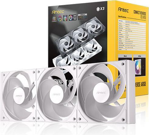 Actual product image Antec Connect 120 Reverse ARGB PWM Wit set van 3 (120 mm, 3x)