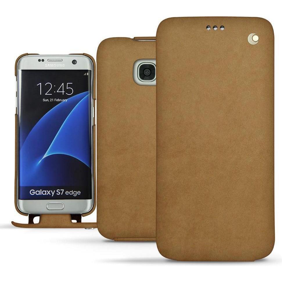 Noreve Lederschutzhülle vertikal (Samsung Galaxy S7 Edge), Smartphone Hülle, Braun