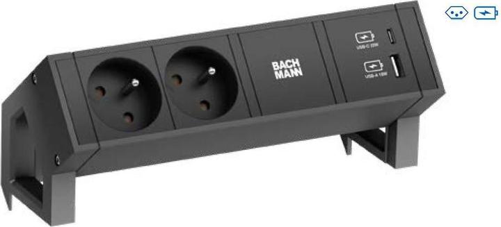 Actual product image Bachmann Desk 2 (2x, Type 13, USB-A, USB-C)
