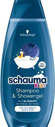Immagine prodotto Schwarzkopf Schauma - Shampoo e Showergel per bambini Shampoo per tutti i tipi di capelli e baby ueberry 400ml (400 ml, Shampoo liquido)