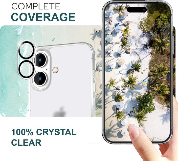 Actual product image Nalia 2x camera protection glass (2 Piece, Apple iPhone 16 Plus)