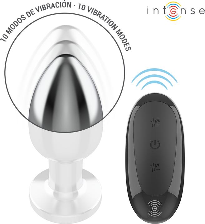 Actual product image Intense - Anal Plug 10 Vibrationen Metall Mit Fernbedienung L