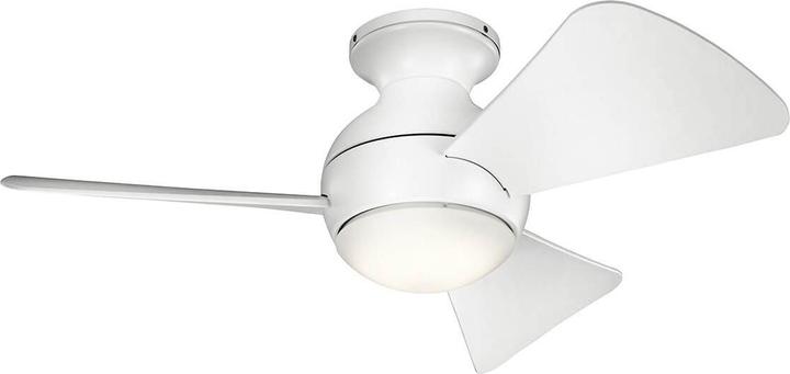 Elstead Lighting Ventilatore da soffitto Sola silent con luce LED Ø86cm + telecomando bianco opaco (38.80 dB)