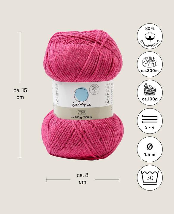 Immagine prodotto Lalana Lana Lydia, filato d'ordito 1,5 mm x 300 m, 100 g (300 m)