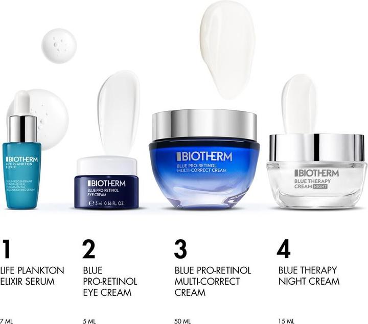 Actual product image Biotherm Blue Pro-Retinol Set Face Cream 50ml + Elixir 5ml + Eye Cream 5ml + Night Cream 15ml (Facial care set)