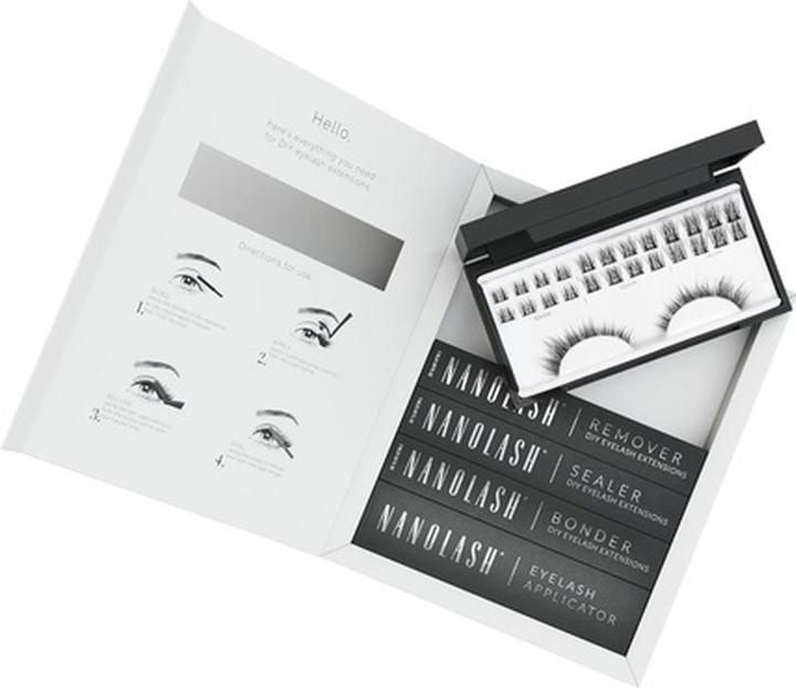 NoName DIY Eyelash Extensions Starter Kit with Bonder, Sealer, Remover, Applicator - Divine (Artificial eyelashes)