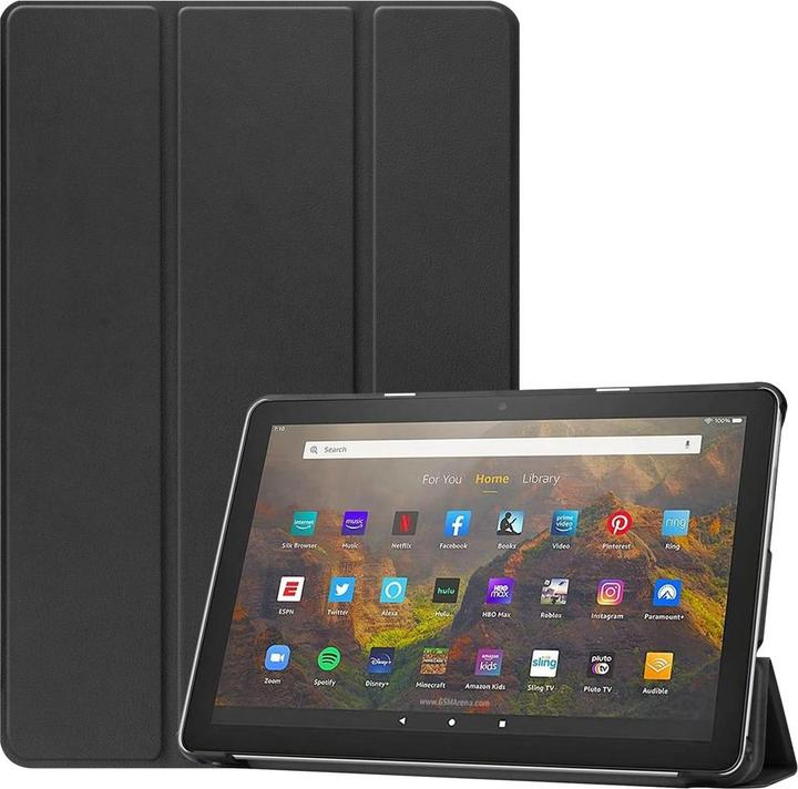 Produktbild König Design Schutz Hülle für Amazon Fire HD 10 (2021) Smart Cover Case Etui Tasche Schwarz (Amazon Fire HD 10 2021)