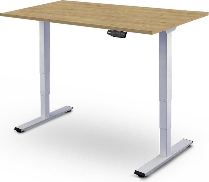 Image du produit Contini höhenverstellbarer Bürotisch 1.4x0.8m Eiche / Gestell ET225E weiss