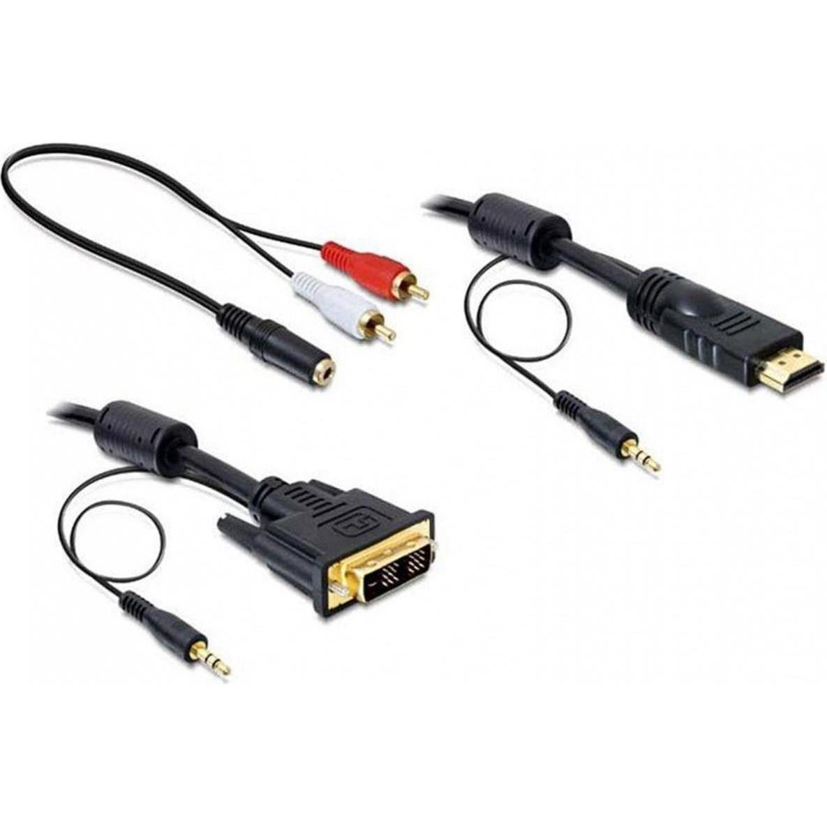 Delock HDMI (Typ A) — DVI (2 m), Cavo video, Nero