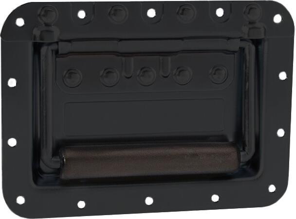 Adam Hall 34085 BLK - Large spring-loaded folding handle in 14 mm deep mounting tray, black
