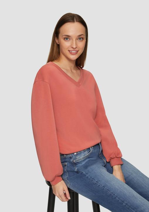 Produktbild s.Oliver Sweatshirt Scuba-Sweatshirt mit V-Ausschnitt (48)