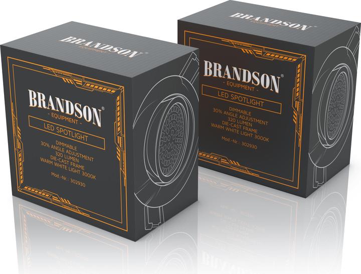 Produktbild Brandson 2x LED Einbaustrahler, dimmbar & schwenkbarer Deckenspot, Aluminium Rahmen, Deckenstrahler Warmweiss (350 lm)