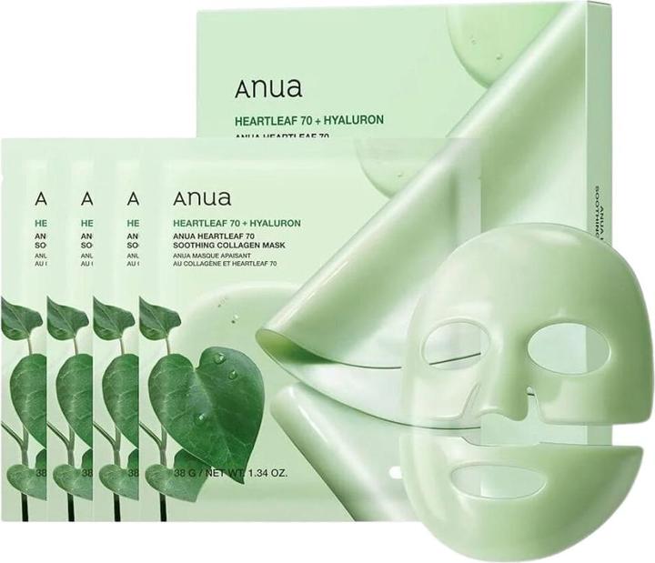 Actual product image Anua Heartleaf 70 Soothing Collagen Mask 4 Pack (38 ml)