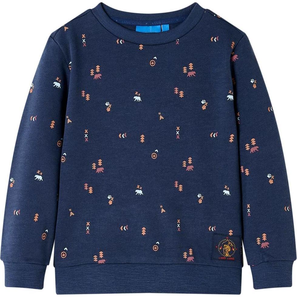 VidaXL, Unisex, Pullover, Kinder-Sweatshirt Marineblau Melange 92,Material: 92, Blau, (92)