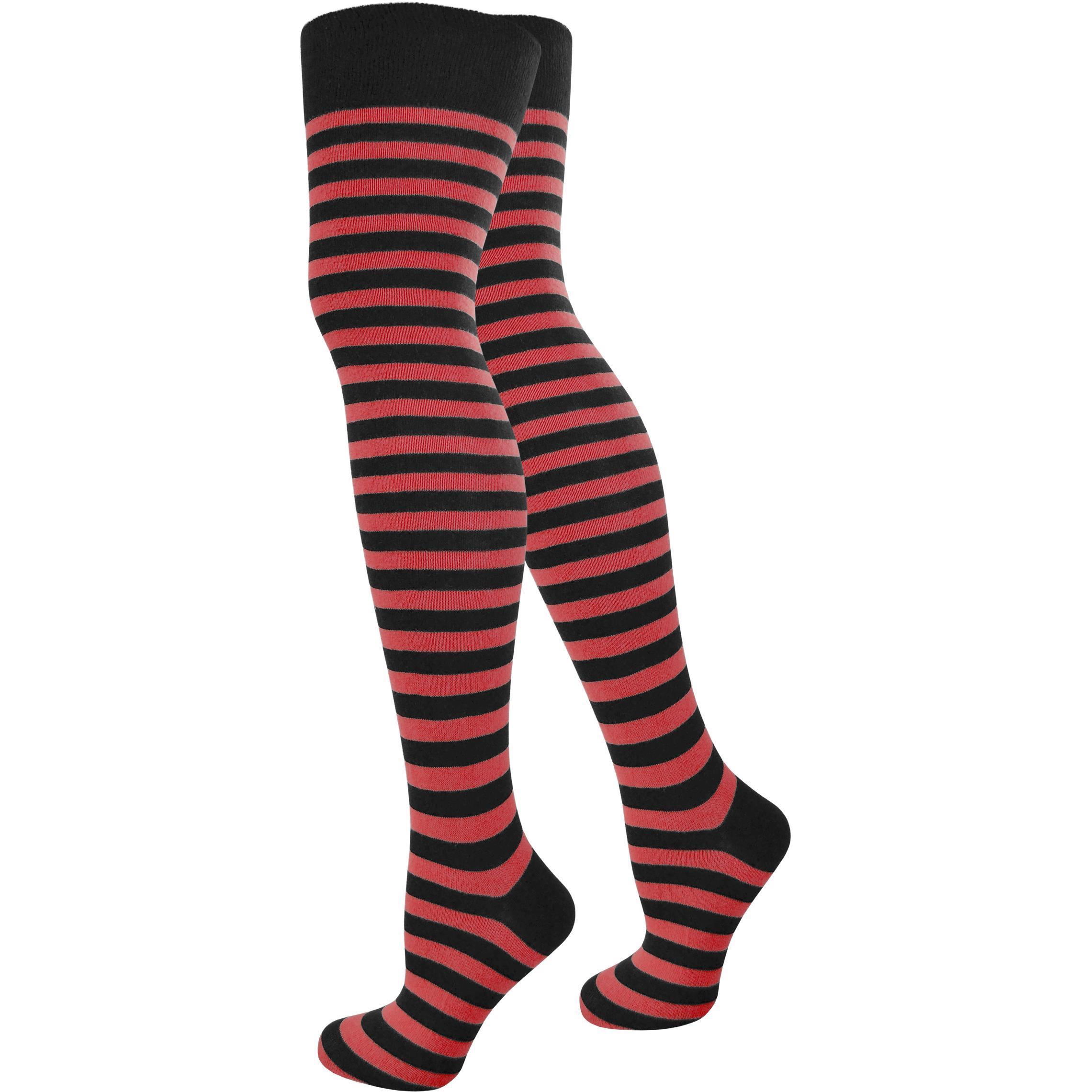 Normani, Herren, Socken, Overknees schmale Ringel, Schwarz, (Einzelpack, 36, 41)