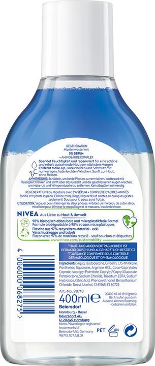 Image du produit NIVEA Régénération (Eau micellaire, 400 ml)