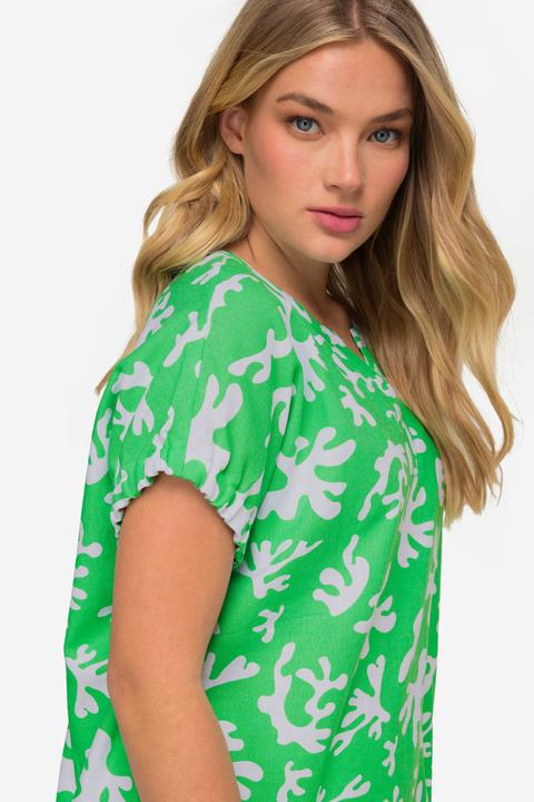 Produktbild Laurasøn Leinenmix-Bluse, Korallen-Print, Tunika-Ausschnitt, Halbarm (XXL)