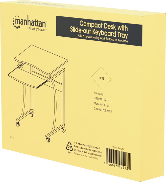Actual product image Manhattan Compact desk with pull out keyboard tray