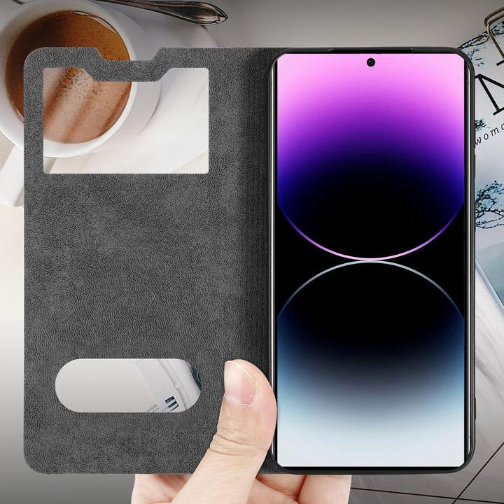 Actual product image Cadorabo Book View cover with double window (Samsung Galaxy S24 Ultra)