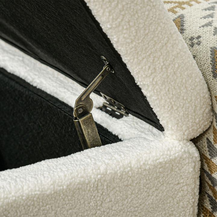 Image du produit Homcom Sitztruhe Polyester, Eukalyptusholz Cremeweiss (45 cm)