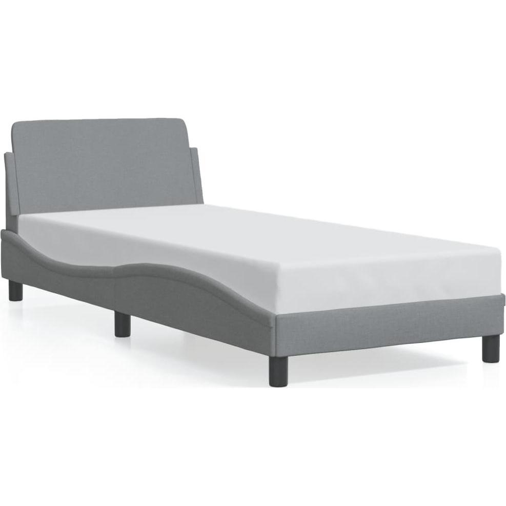 VidaXL, Bett, Bettgestell mit Kopfteil Stoff (90 x 190 cm)