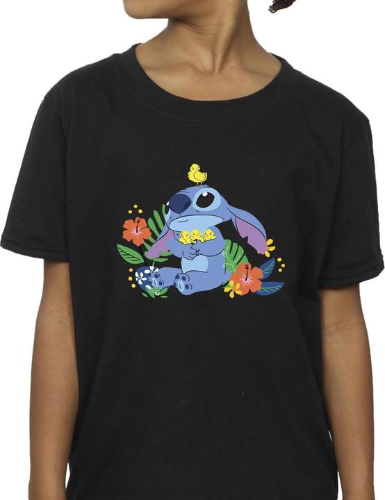 Actual product image Disney Girls Lilo & Stitch Birds Cotton T-Shirt (116)