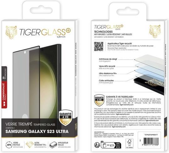 Actual product image Tiger Glass film Recycled, Privacy (1 pcs., Samsung Galaxy S23 Ultra)