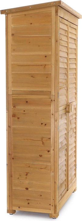 Produktbild Wiltec Gartenhaus Lamellentür Fichtenholz Bitumendach 870x465x1600mm Gerätehaus Schuppen