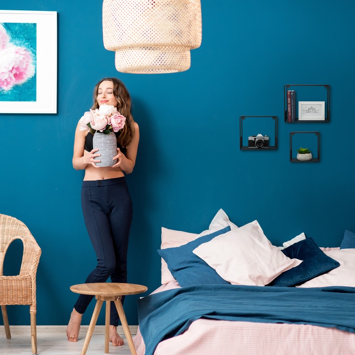 Image du produit Relaxdays Étagère à suspendre lot de 3 cubes, mural (30 x 15 x 25 cm)