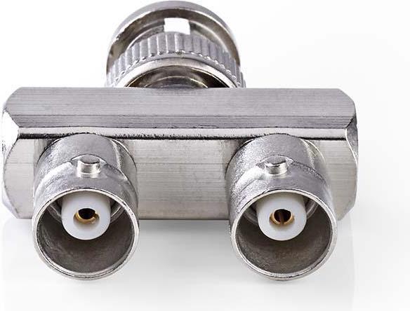 Produktbild Nedis BNC-Adapter BNC-Stecker 2X BNC-Buchse Vernickelt 50 Ohm Verteiler Metall Silber 10 Stück Plast (CAT5)