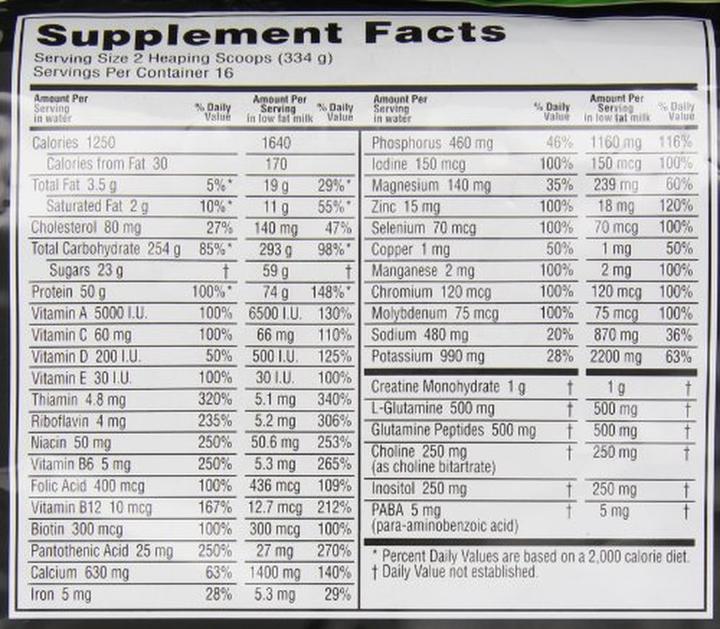 Valori nutrizionali e ingredienti Optimum Nutrition Massa seria (Fragola, 1 x, 5450 g)