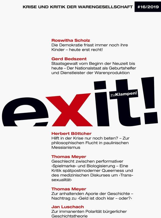 Produktbild exit! Krise und Kritik der Warengesellschaft, Heft 16