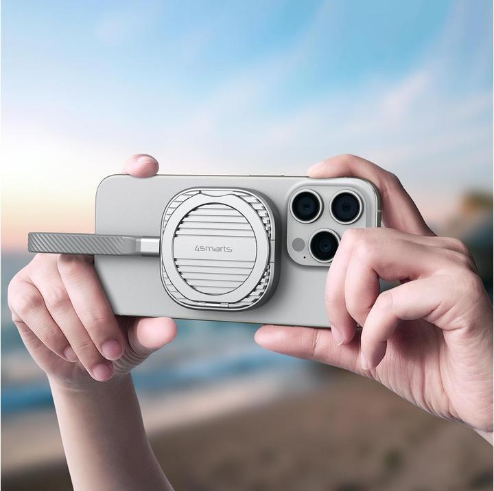 Actual product image 4smarts Magnetic SSD enclosure Kickstand MagSafe compatible grey