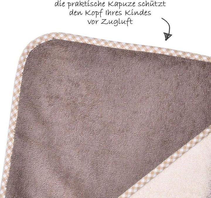 Produktbild Kapuzenbadetücher & Handtücher Kapuzenbadetuch 80 x 80 cm - Uni Natur Hellbraun