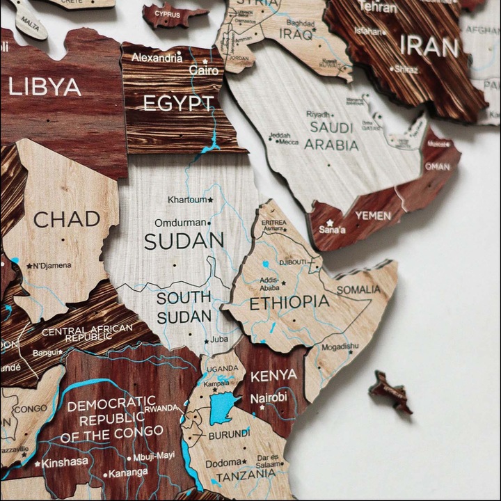 Actual product image Enjoy The Wood 3D world map (90 x 150 cm)