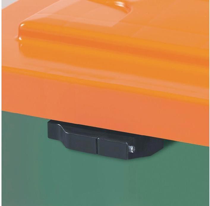 Immagine prodotto Craemer Bidone per graniglia L945xL725xH930 mm 400 l HD-PE verde/arancio senza scivolo di rimozione