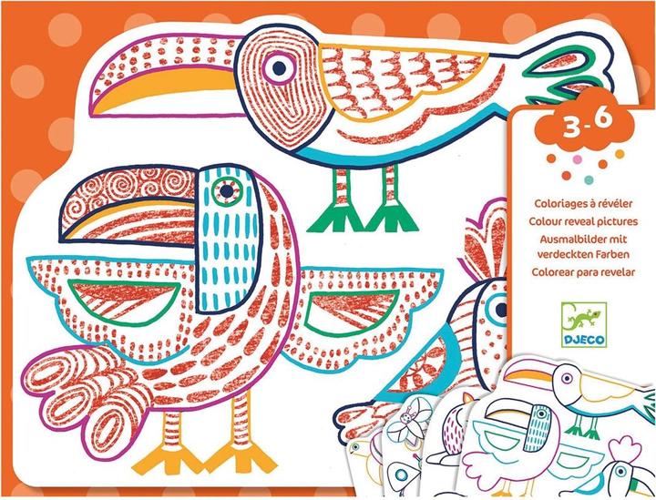 Immagine prodotto Djeco Ausmalbilder verdeckte Farben Wildnisfamilie