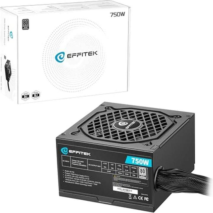 Actual product image Effitek Netzteil 750W Silver ATX 3.1, PCI 5.1 (750 W)