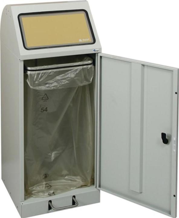 Image du produit Collecteur de déchets 70 l H1000xL400xP380mm gris clair, RAL 7035 avec support pour sacs poubelle (70 l)