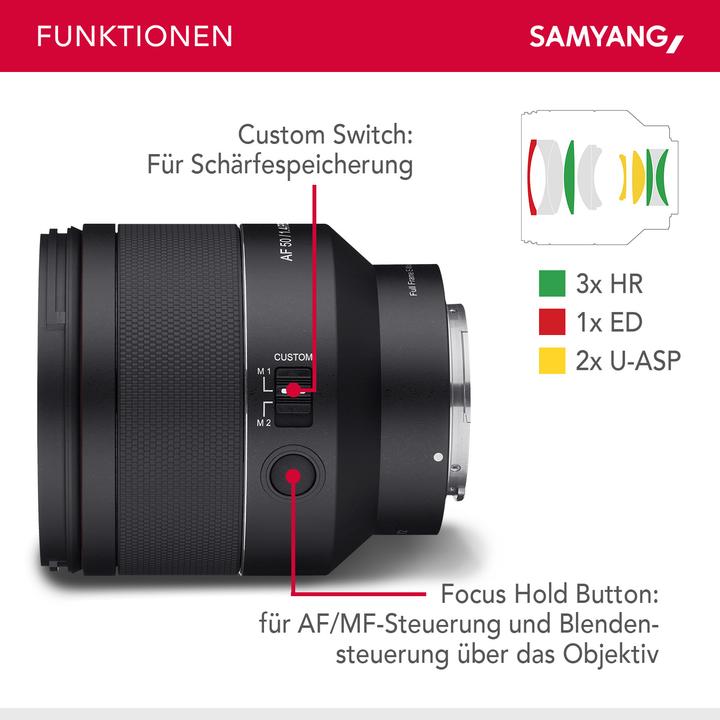 Productafbeelding Samyang AF 50mm f/1.4 Mark II, Sony E (Sony E, Volledig formaat)