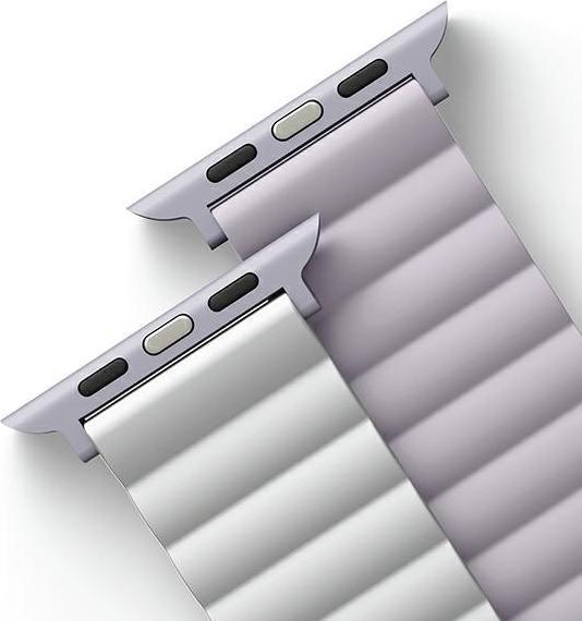Produktbild Uniq pasek Revix Apple Watch Series 4/5/6/7/8/SE/SE2/Ultra 42/44/45mm. Reversible Magnetic lilak-bia (42 mm, 44 mm, 45 mm, Silikon)