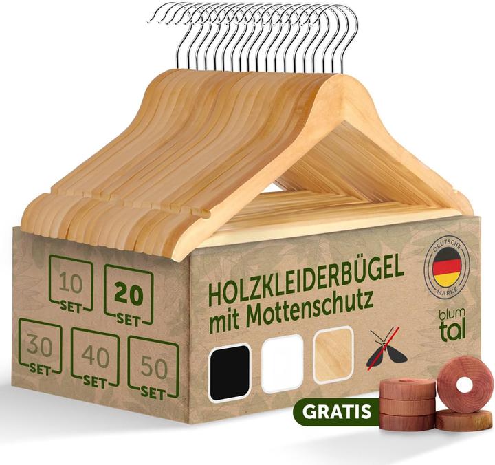 Blumtal Kleiderbügel mit Zedernholz (20 x)