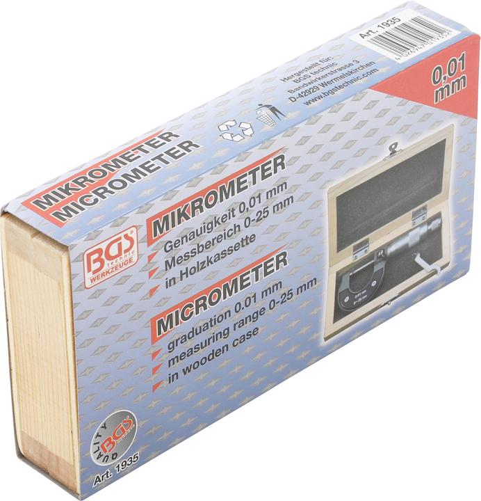 Immagine prodotto BGS Micrometro Precisione 0,01 mm 0 - 25 mm