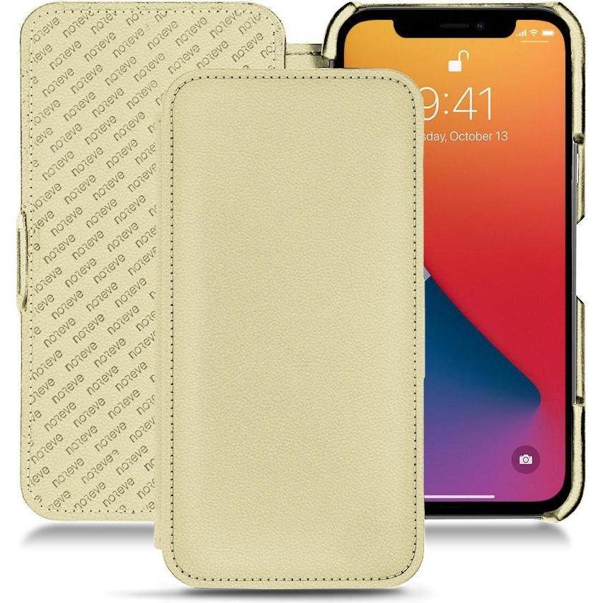 Thumbnail - Noreve Lederschutzhülle horizontal (Apple iPhone 13 Pro Max), Smartphone Hülle, Beige